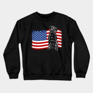 Proud Labrador Lab American Flag patriotic dog Crewneck Sweatshirt